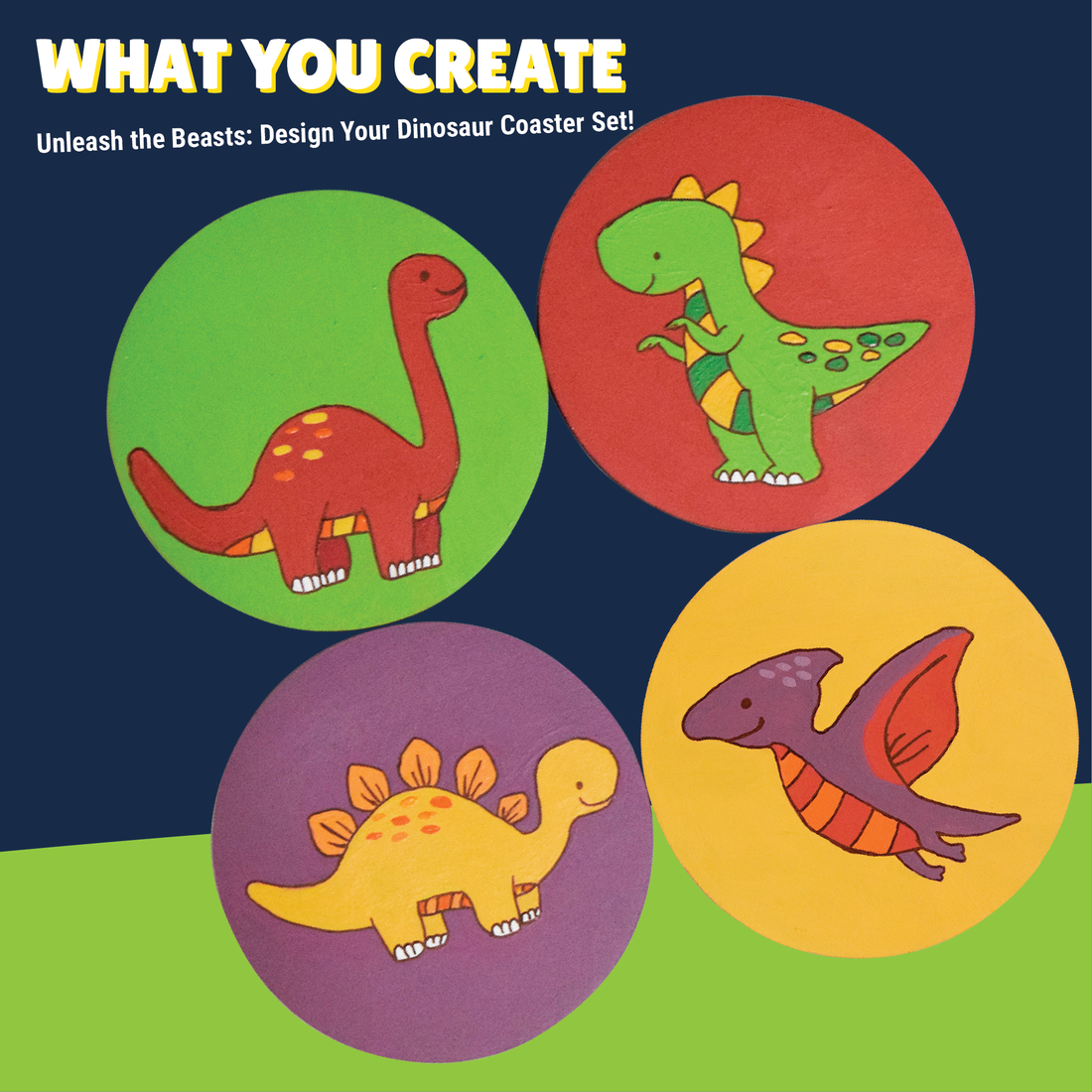 Dinosaur Coaster Painting kit