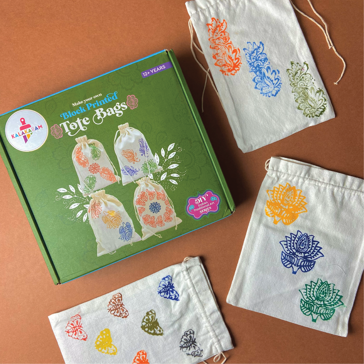 Block Printed Tote Bags Kit